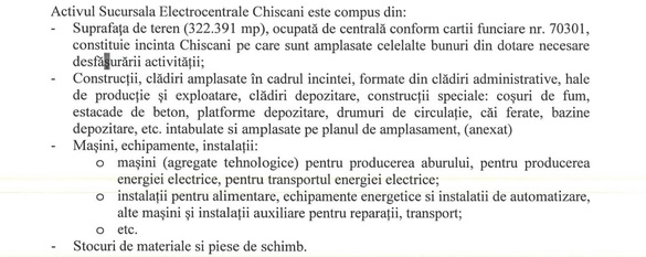 DOCUMENT Complexul Energetic Oltenia încearcă din nou să vândă termocentrala Chișcani, cu care s-a 