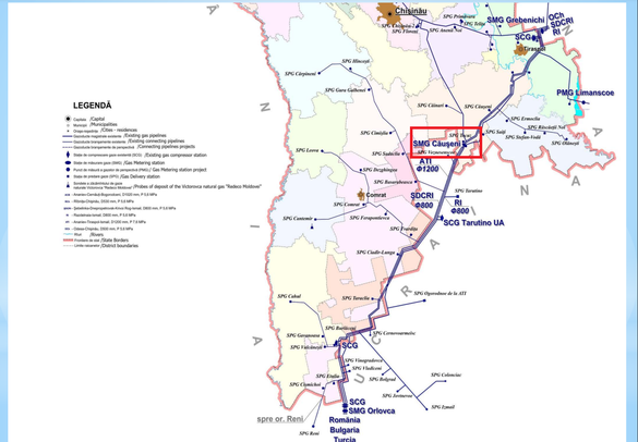Interconectarea gazieră Republica Moldova-Ucraina. Sursă foto: European Network of Transmission System Operators for Gas (ENTSOG)