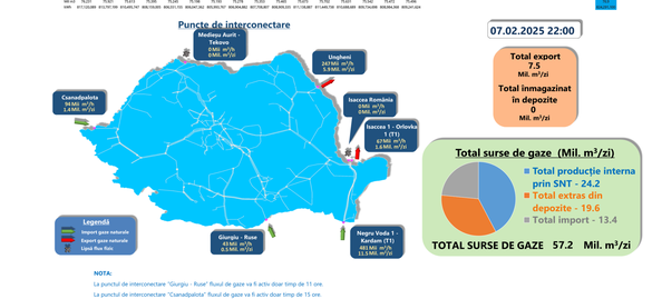 Importurile, exporturile, producția internă și extragerile din depozite de vineri, 7 februarie