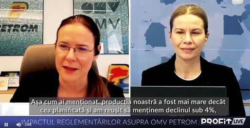 VIDEO Profit.ro TV -  Christina Verchere, CEO OMV Petrom: Nu credem că taxa se stâlp se va aplica și offshore. Două treimi din investițiile noastre pe următorii ani sunt în combustibili fosili datorită proiectului Neptun Deep
