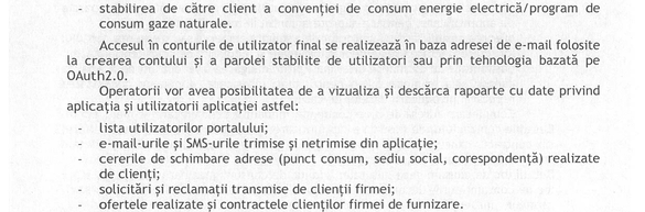 Extras din caietul de sarcini
