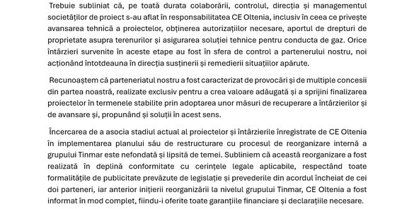 EXCLUSIV DOCUMENTE Blocaj în relația dintre 2 coloși energetici - CEO și Tinmar - parteneri în proiecte-cheie de înlocuire a centralelor pe lignit din Oltenia