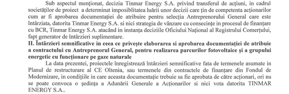 EXCLUSIV DOCUMENTE Blocaj în relația dintre 2 coloși energetici - CEO și Tinmar - parteneri în proiecte-cheie de înlocuire a centralelor pe lignit din Oltenia