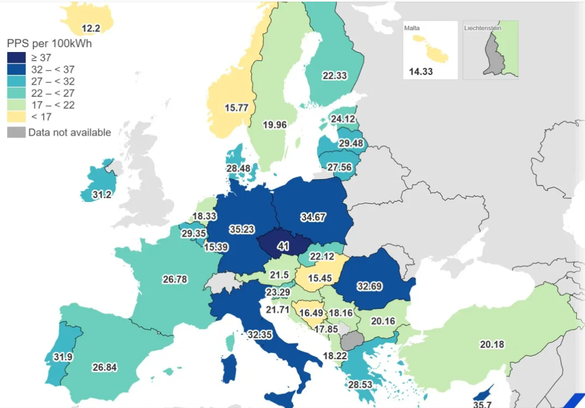 HARTA Prețurile curentului pentru case în toată Europa. România e pe locurile fruntașe, stăm cel mai prost din regiune