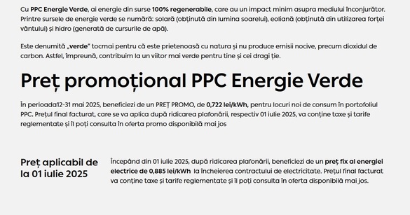 FOTO - PPC (fostul Enel România) iese pe piață cu o ofertă promo