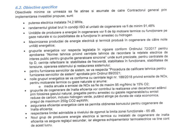 Extras din documentația de atribuire