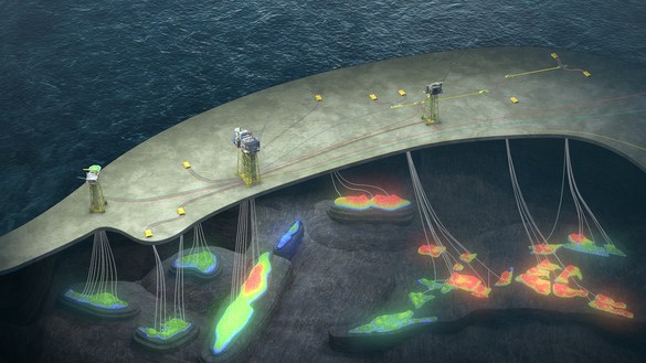 Schemă a proiectului de exploatare a perimetrului offshore de hidrocarburi Yggdrasil. Sursă foto: Aker BP