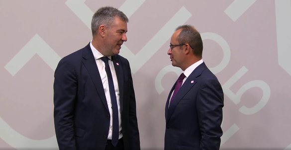 Cristian Bușoi, secretar de stat în Ministerul Energiei din România, alături de Lars Aagaard, ministrul pentru Climă, Energie și Utilități al Danemarcei. Sursă foto: Președinția daneză a Consiliului UE 