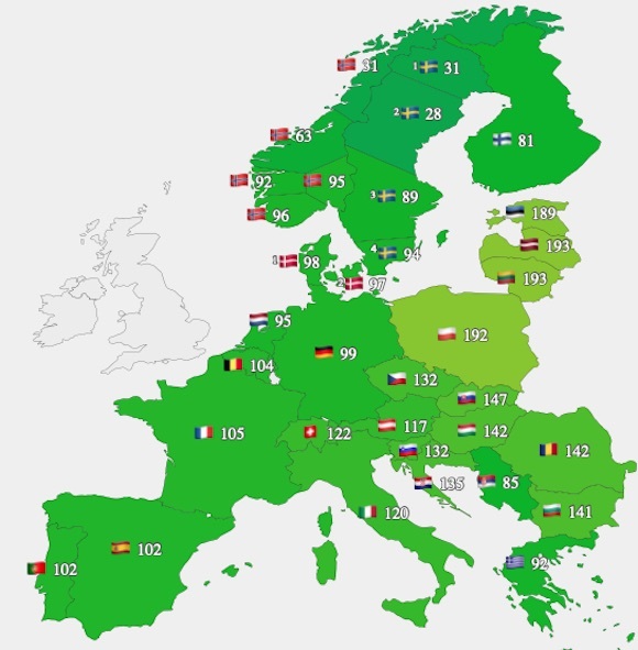 Preturile energiei electrice spot de miercuri, 7 ianuarie, din intreaga Europa