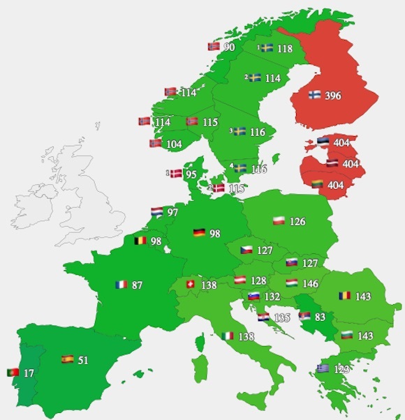 Prețurile de marți ale energiei de pe piețele spot din întreaga Europă 
