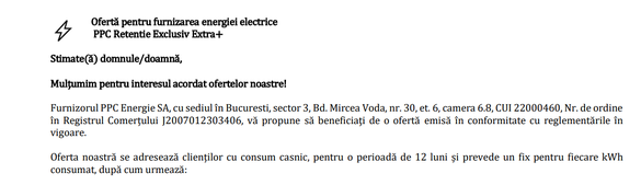 PPC - ofertă surpriză în factura de energie în România, plus un bonus