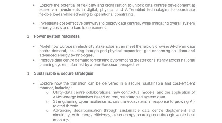 DOCUMENT Eurelectric: Acord pentru pregătirea integrării centrelor de date pentru inteligență artificială în sistemul energetic european - Corespondență de la Helsinki