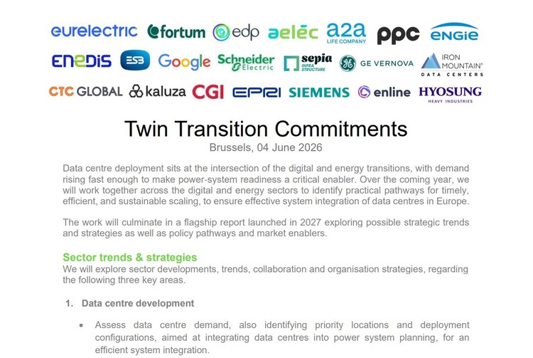 DOCUMENT Eurelectric: Acord pentru pregătirea integrării centrelor de date pentru inteligență artificială în sistemul energetic european - Corespondență de la Helsinki