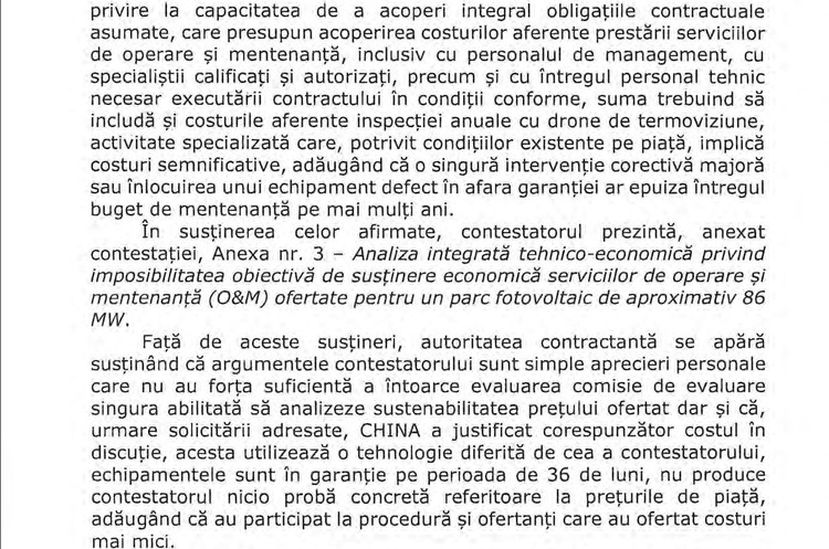 DOCUMENT Singurii chinezi care fac autostradă în România au câștigat licitația fotovoltaică din Oltenia. Contestația care îi acuza că sunt prea ieftini a fost respinsă