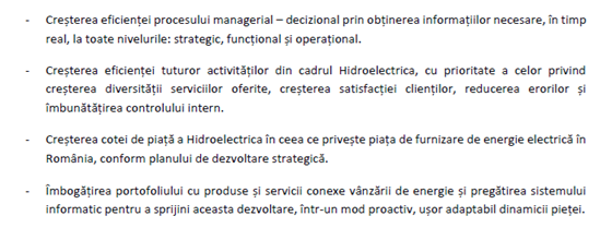 DOCUMENT Hidroelectrica și-a bugetat peste 125 milioane lei pentru mentenanța aplicațiilor SAP