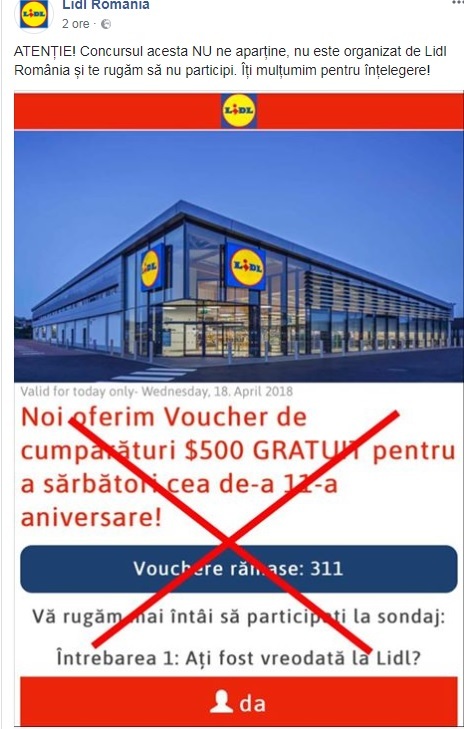 FOTO Înșelătorie pe Whatsapp cu vouchere de cumpărături la magazinele Lidl și Carrefour din România. Cum poate fi evitată