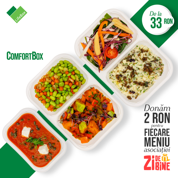 LifeBox lansează un meniu zilnic cu două mese principale și o gustare, adaptat pentru persoanele care stau acasă