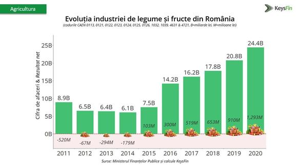 INFOGRAFIC Industria de legume și fructe din România, nivel record, dar cu risc de accentuare a dependenței de importuri