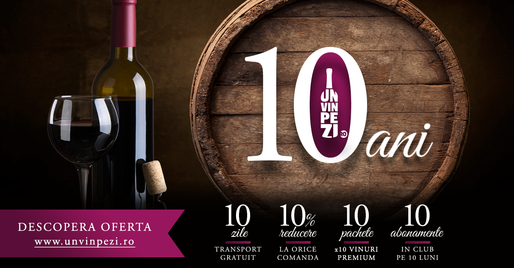 Unvinpezi.ro sărbătorește 10 ani de la lansare cu 10 zile de reduceri, transport gratuit, vinuri premium și abonamente în Club
