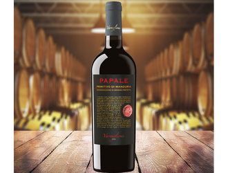 Vinul zilei: un Primitivo cu arome de gem de prune, fructe de pădure, coacăze negre, cireșe, cacao și lemn dulce cu tente de vanilie. Structura, aciditatea și fructul sunt perfect integrate