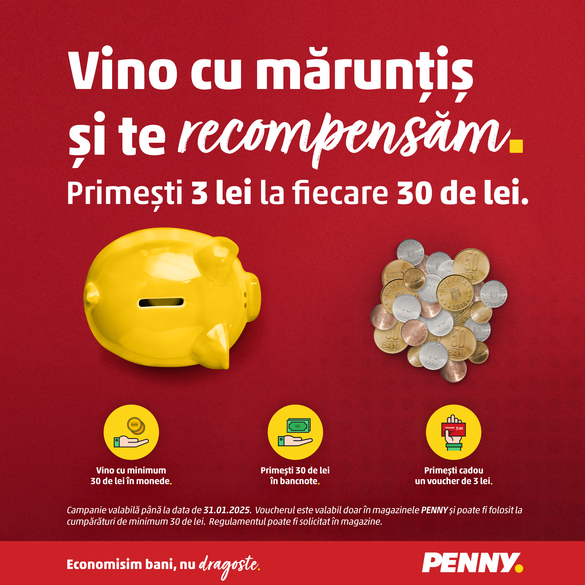 FOTO Penny lansează în România o campanie „Vino cu mărunțiș și te recompensăm