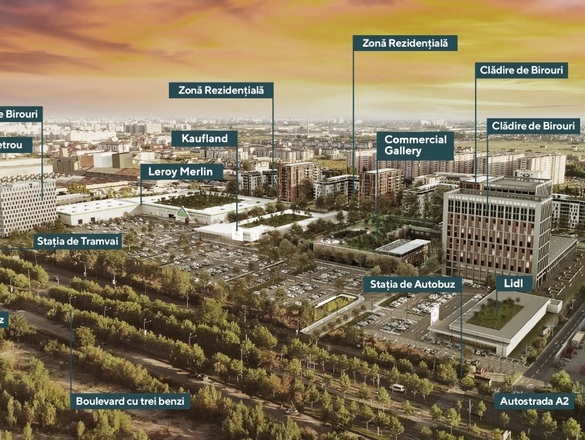 În vechea variantă a Estoria City, în spatele Lidl erau planificate două clădiri de birouri