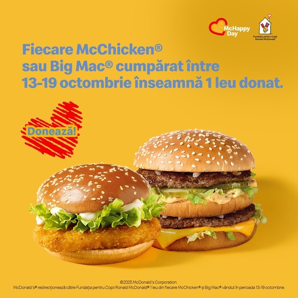 La 30 de ani de McDonald’s® în România, sărbătorim alături de clienți prin fapte care țin familiile împreună