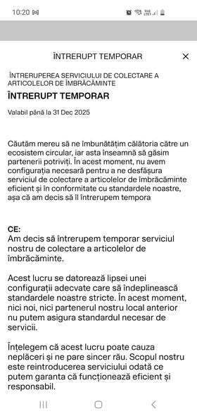 H&M întrerupe un program important în România FOTO