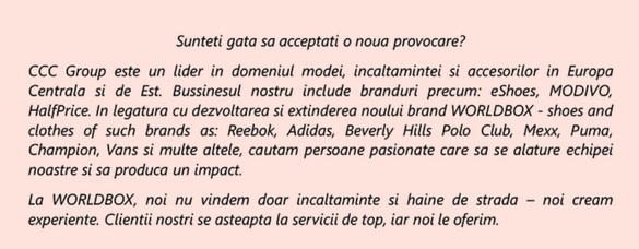 CCC, fondat de “Regele Pantofilor”, vine în România cu un nou mare brand. Primul magazin, deschis deja în Moldova FOTO CONFIRMARE