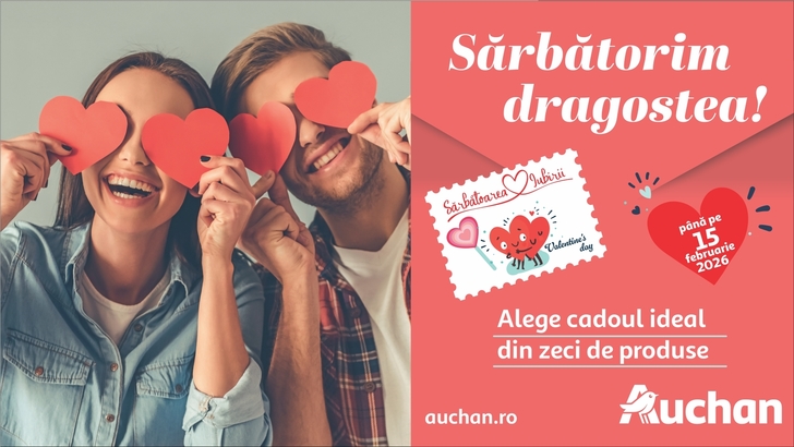 Sărbătorește dragostea cu zeci de produse tematice disponibile de Valentine’s Day la Auchan