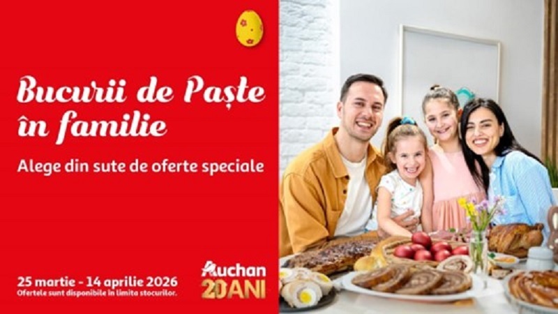 Cumpărăturile de Paște la Auchan îți aduc oferte pentru întreaga familie