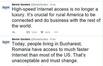 Reacții ironice pe Twitter după ce Bernie Sanders a considerat inacceptabil ca românii să aibă viteză mai mare la internet decât americanii 