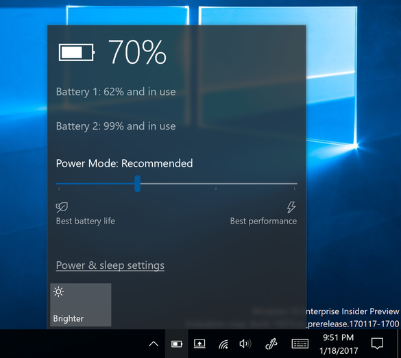 FOTO Windows 10 va include o funcție pentru configurarea rapidă a raportului de consum energetic și perfomanță