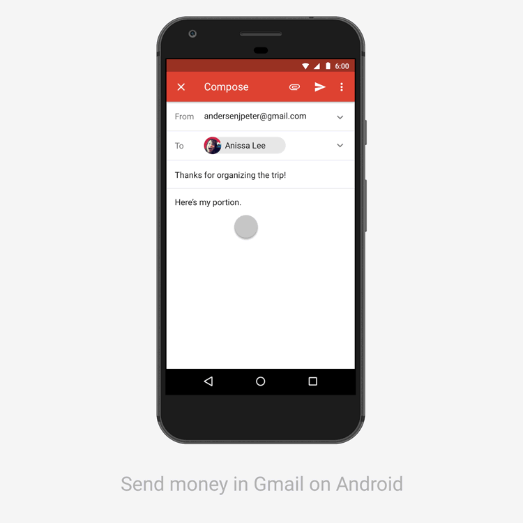 Gmail pentru Android poate fi folosit pentru transfer de bani