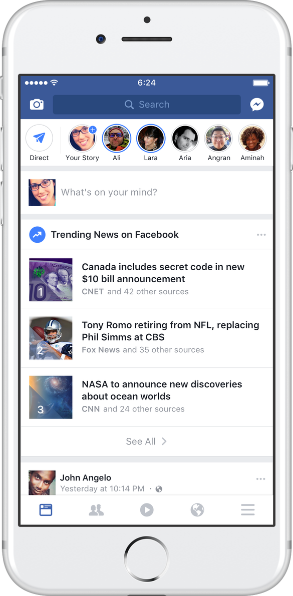 Facebook modifică secțiunea Trending Topics și o integrează în news feed