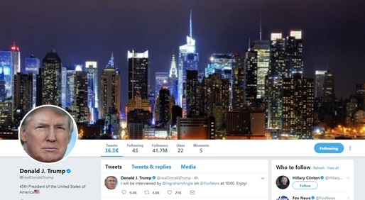Contul de Twitter al lui Donald Trump, dezactivat pentru scurt timp de un angajat al rețelei sociale aflat în ultima sa zi de lucru