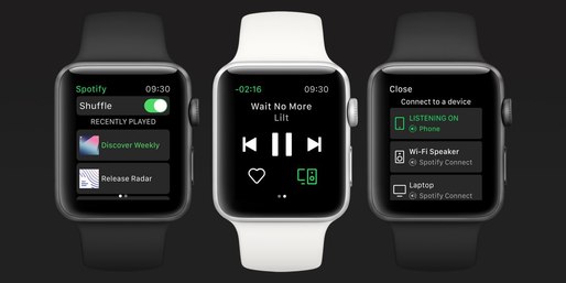 Spotify lansează o aplicație oficială pentru Apple Watch