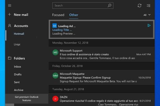 Microsoft și-a atras furia utilizatorilor prin afișarea de reclame în aplicația Mail