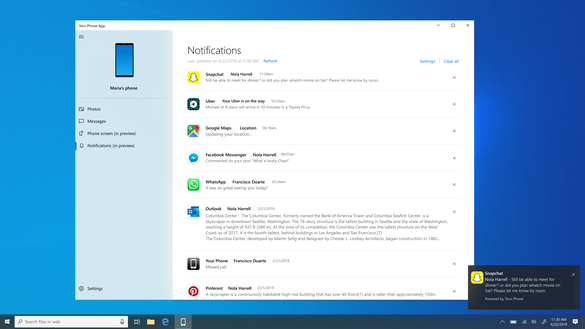 FOTO Windows 10 va afișa notificările de pe smartphone-urile cu Android