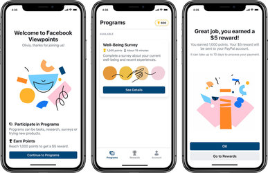 Facebook plătește utilizatorii care participă la realizarea unor studii