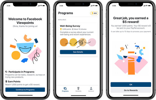 Facebook plătește utilizatorii care participă la realizarea unor studii
