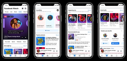 Facebook lansează o secțiune dedicată conținutului audio