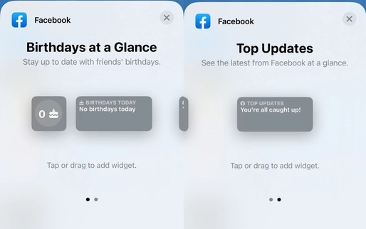 Facebook lansează widget-uri pentru iOS 16