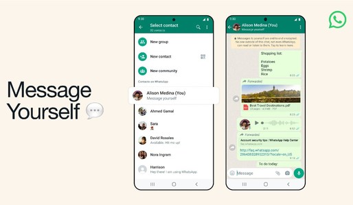 Utilizatorii WhatsApp își vor putea trimite mesaje singuri