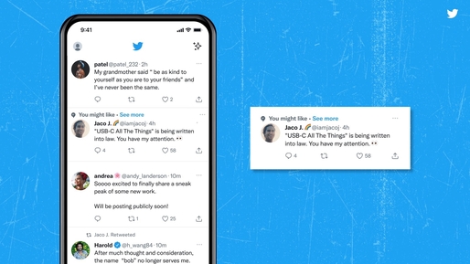 Twitter va afișa mai mult conținut de la persoane pe care utilizatorii nu le urmăresc