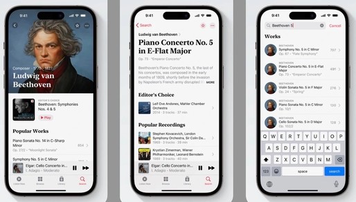 Apple lansează un serviciu de streaming specializat în muzică clasică