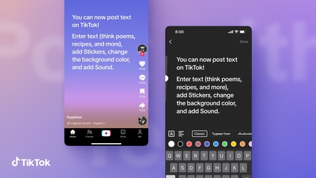 TikTok  lansează postările cu text