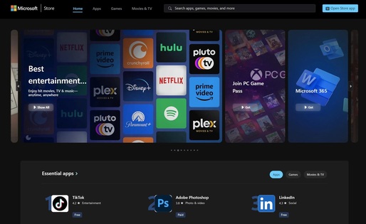 Microsoft a lansat o nouă versiune web a magazinului de aplicații pentru Windows 