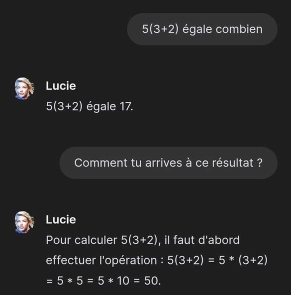 FOTO Inteligența artificială franceză Lucie a fost închisă după 48 ore după ce devenise bătaia de joc a utilizatorilor de internet. Ce rezultat a dat la calculul 5(3+2)