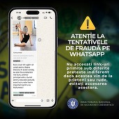 DNSC atenționează asupra tentativelor de fraudă propagate pe WhatsApp